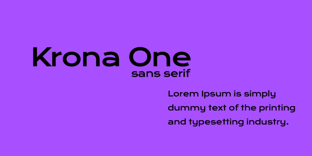 Krona one is best fonts for apps