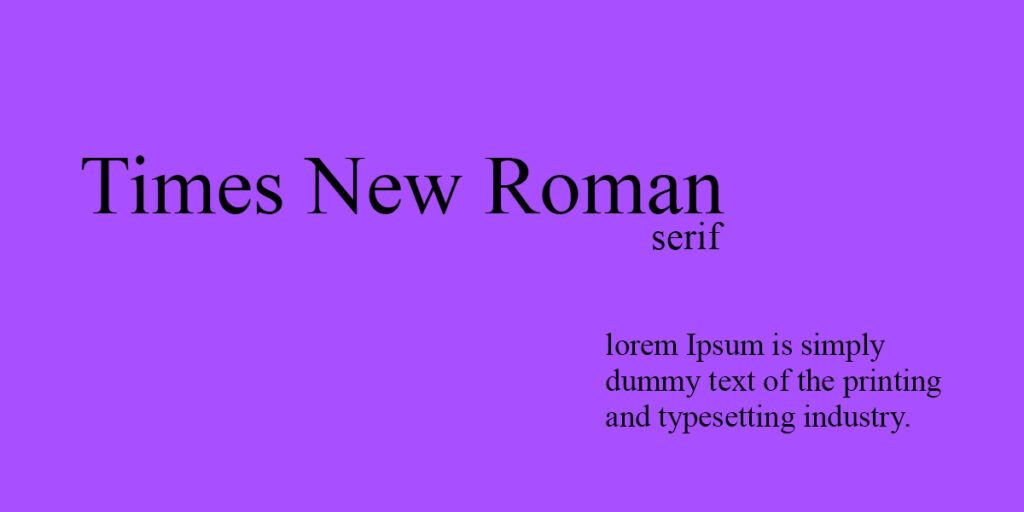 Times New Roman is best fonts for apps