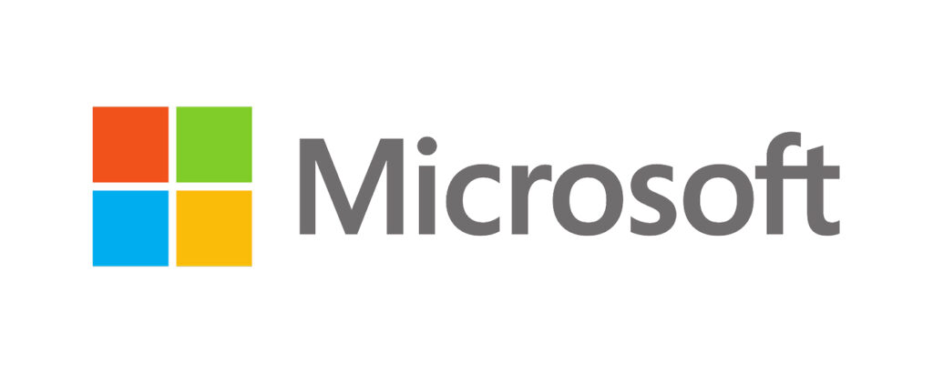 Microsoft text and Microsoft logo with it.