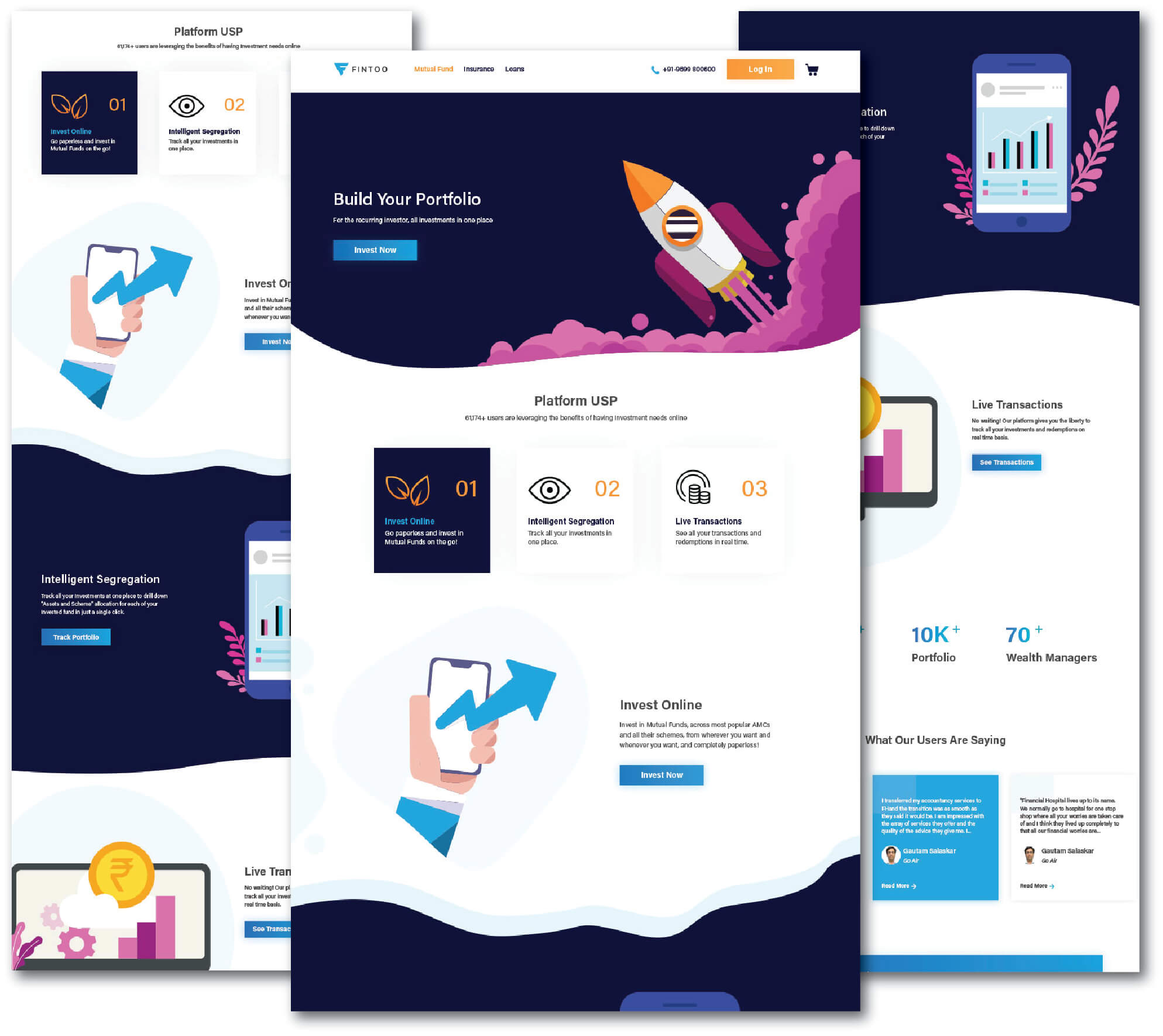 Execute UI Screens of Product and Web Design for Fintoo